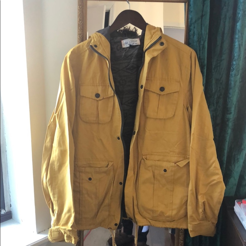 Yellow hooded jacket